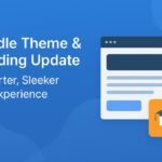 Moodle theme customization and LMS branding update graphic featuring modern user interface design, orange Moodle logo, and text promoting smarter, sleeker learning experience.
